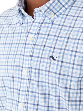 Vineyard Vines Blue and White Plaid Button-Down Shirt